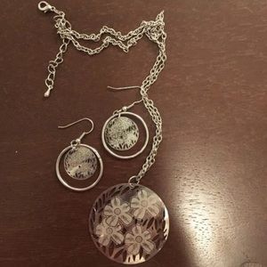 💎SALE💎 set stamped necklace & earrings